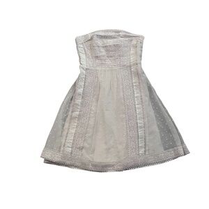Urban Outfitters Kimchi Blue Women's Cream Floral Lace Strapless Dress Size XS
